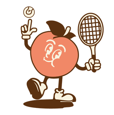 Pêche jouant au tennis